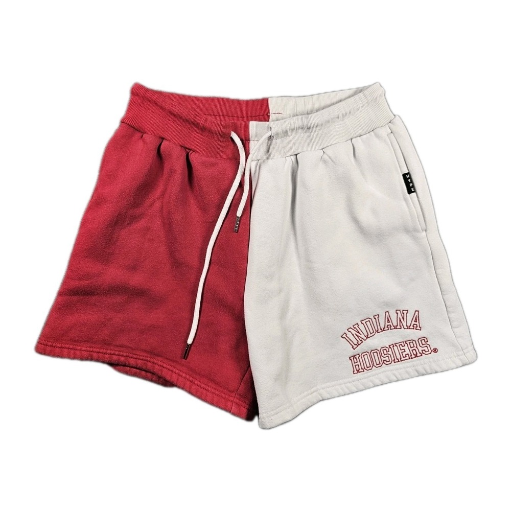 Hype and Vice Indiana Hoosiers Split Fleece Shorts Womens M Crimson Cream NCAA